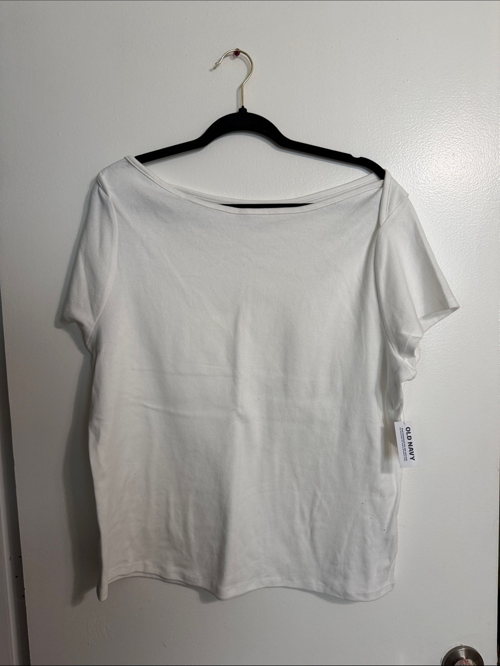 Old Navy White Short Sleeve Boatneck Tee